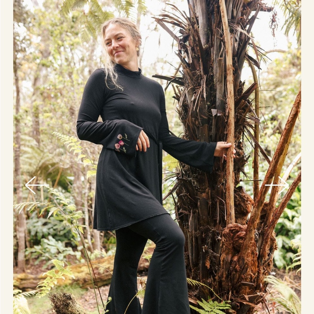 Purusha People Dark Pansy Mini Swing Dress